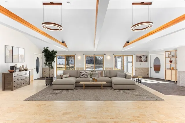 a living room with furniture