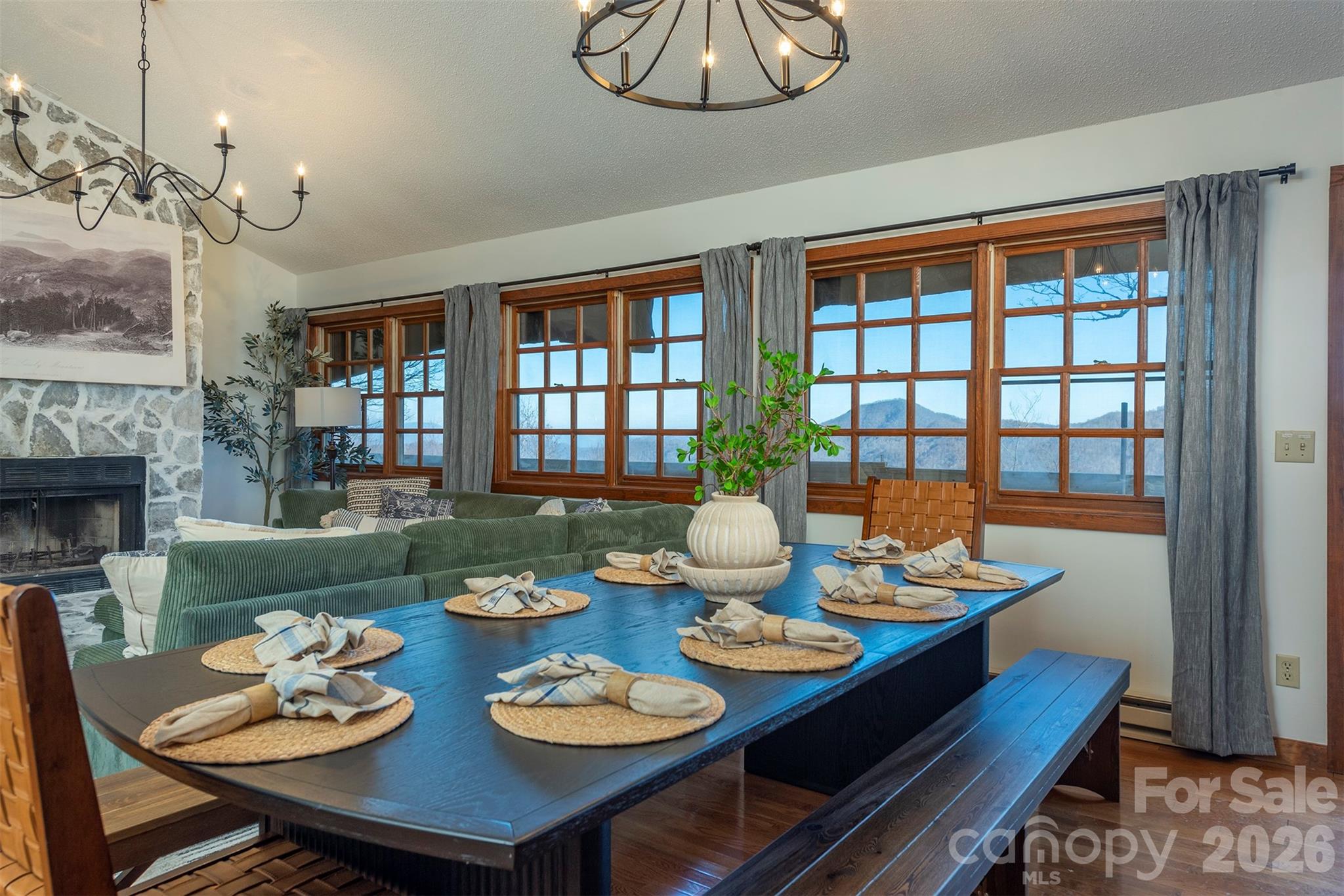 322 Goldenleaf Road Mars Hill, NC 28754 - Photo 5 of 47 a view of a dining room with furniture window and wooden floor