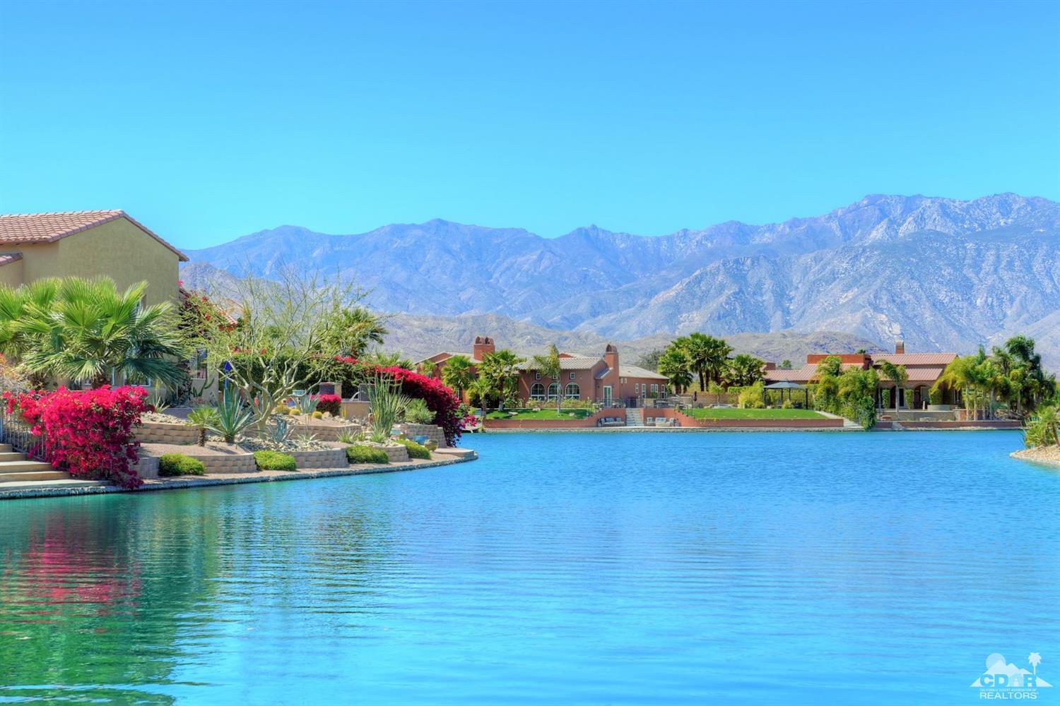 5 Via Santa Velera Rancho Mirage, CA 92270 - Photo 86 of 90 a view of a lake with a mountain in the back