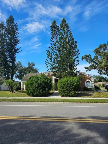 a view of a street with a houses