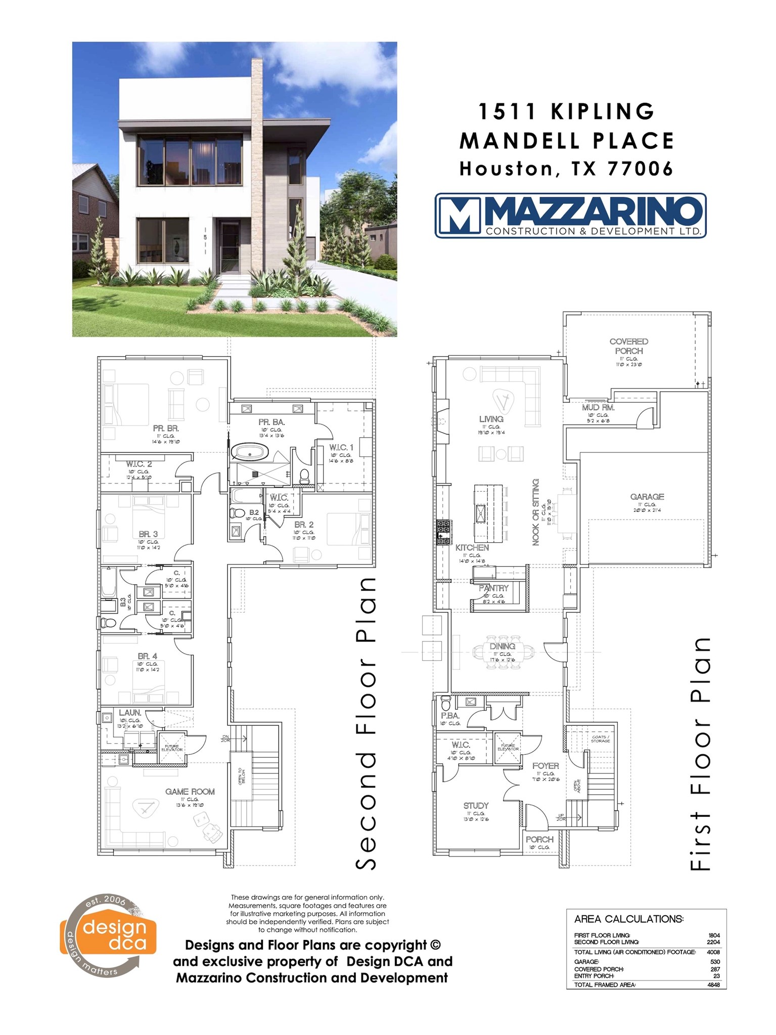 1511 Kipling Street Houston, TX 77006 - Photo 19 of 50 Please be aware that these plans are the property of the architect/builder designer that designed them not DUX Realty, Mazzarino Construction or 1511 KIPLING LLC and are protected from reproduction and sharing under copyright law. These drawing are for general information only. Measurements, square footages and features are for illustrative marketing purposes. All information should be independently verified. Plans are subject to change without notification.