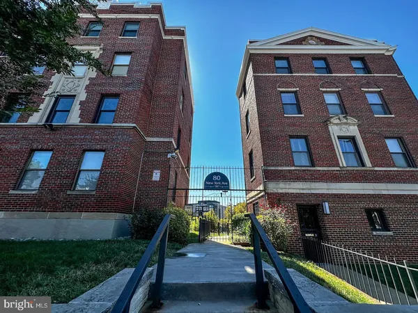 a view of a brick building