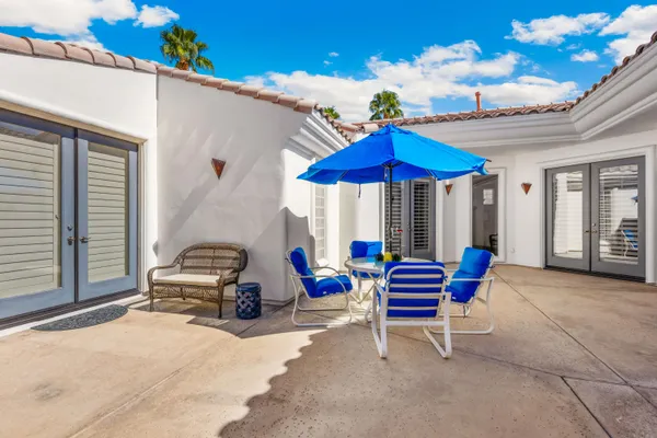 a outdoor space with a patio and a couch