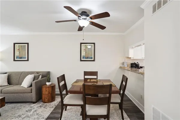 a workspace with furniture and a couch