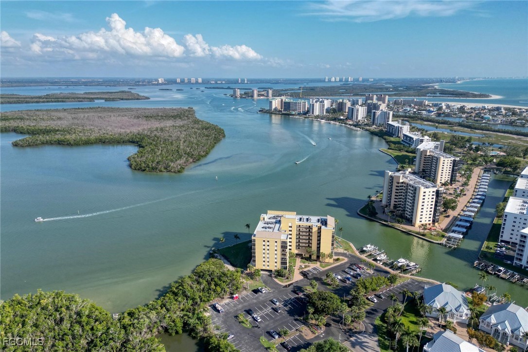 400 Lenell Road, Unit 408 Fort Myers Beach, FL 33931 - Photo 17 of 34 an aerial view of a house with a lake view