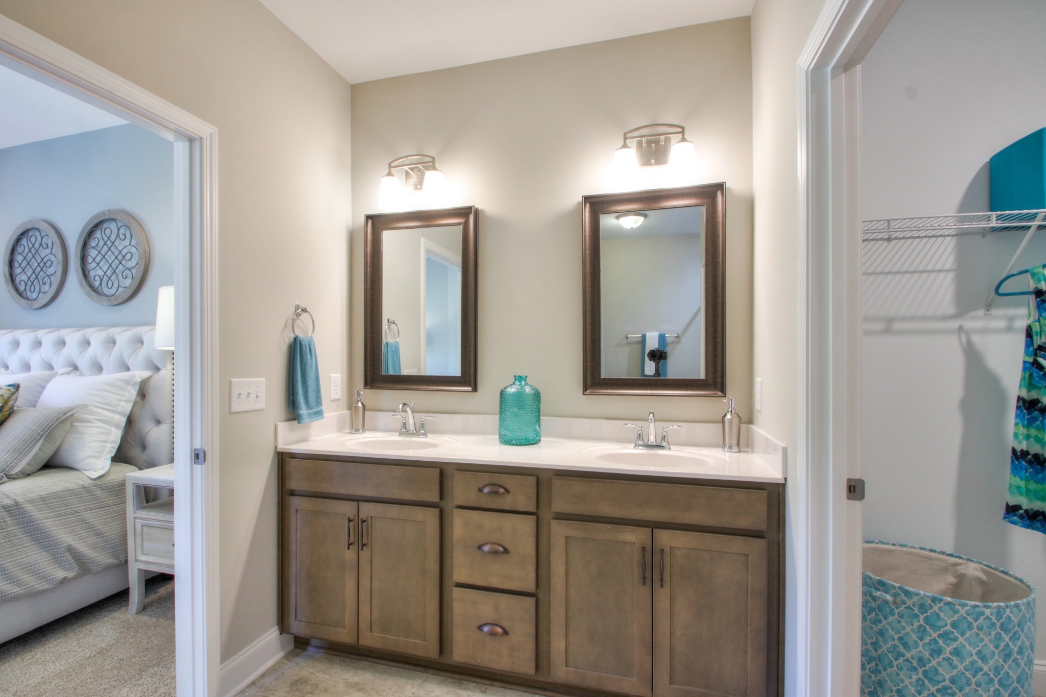 223 Cloverbrook Way Gallatin, TN 37066 - Photo 25 of 51 a bathroom with a double vanity sink and a mirror