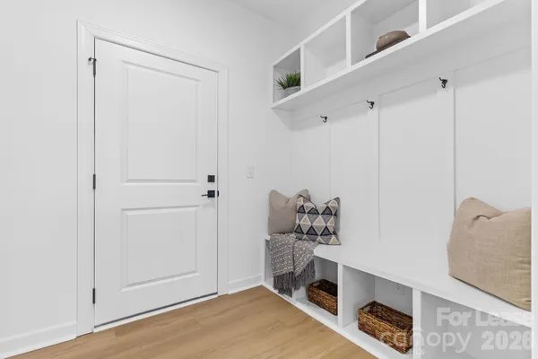a view of room with hardwood floor