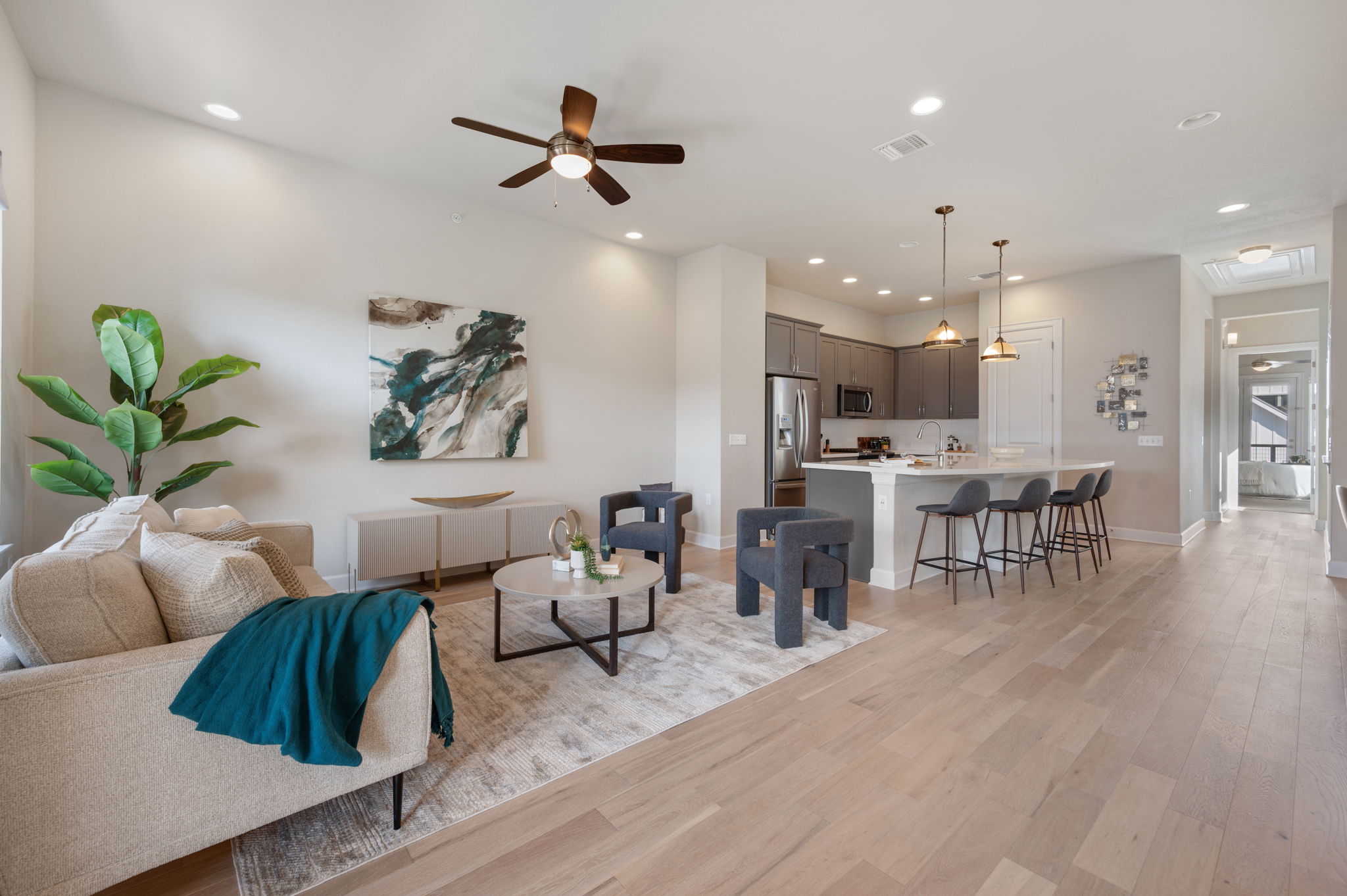 2510 Doc Reeves Street Austin, TX 78723 - Photo 1 of 39 a living room with furniture and kitchen view