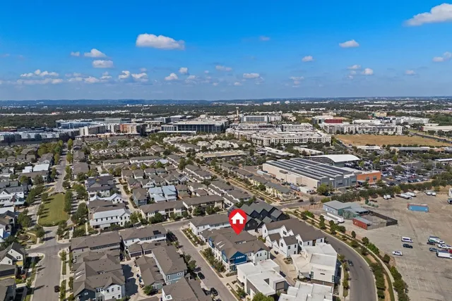 an aerial view of a city