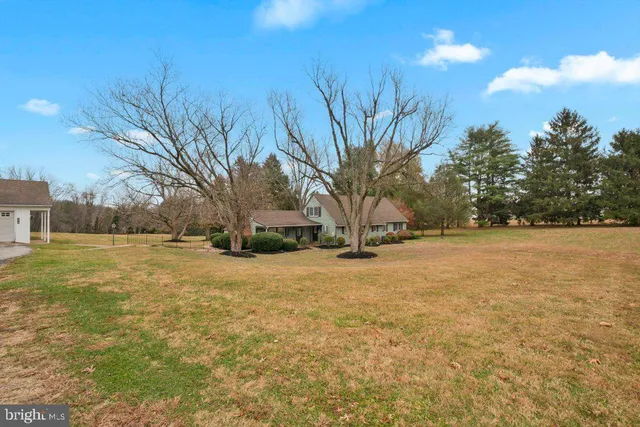 a view of open space with green space