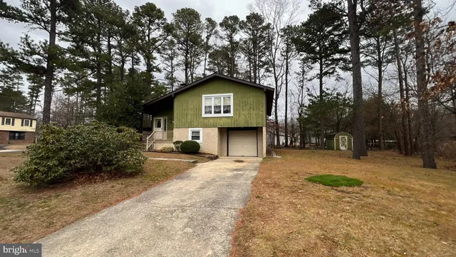 a house with trees in front of it