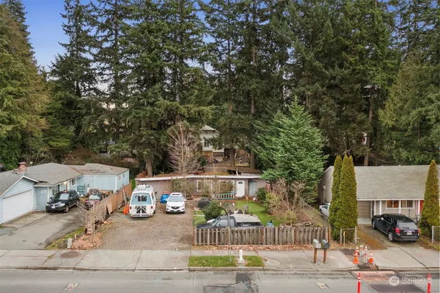 an aerial view of a house