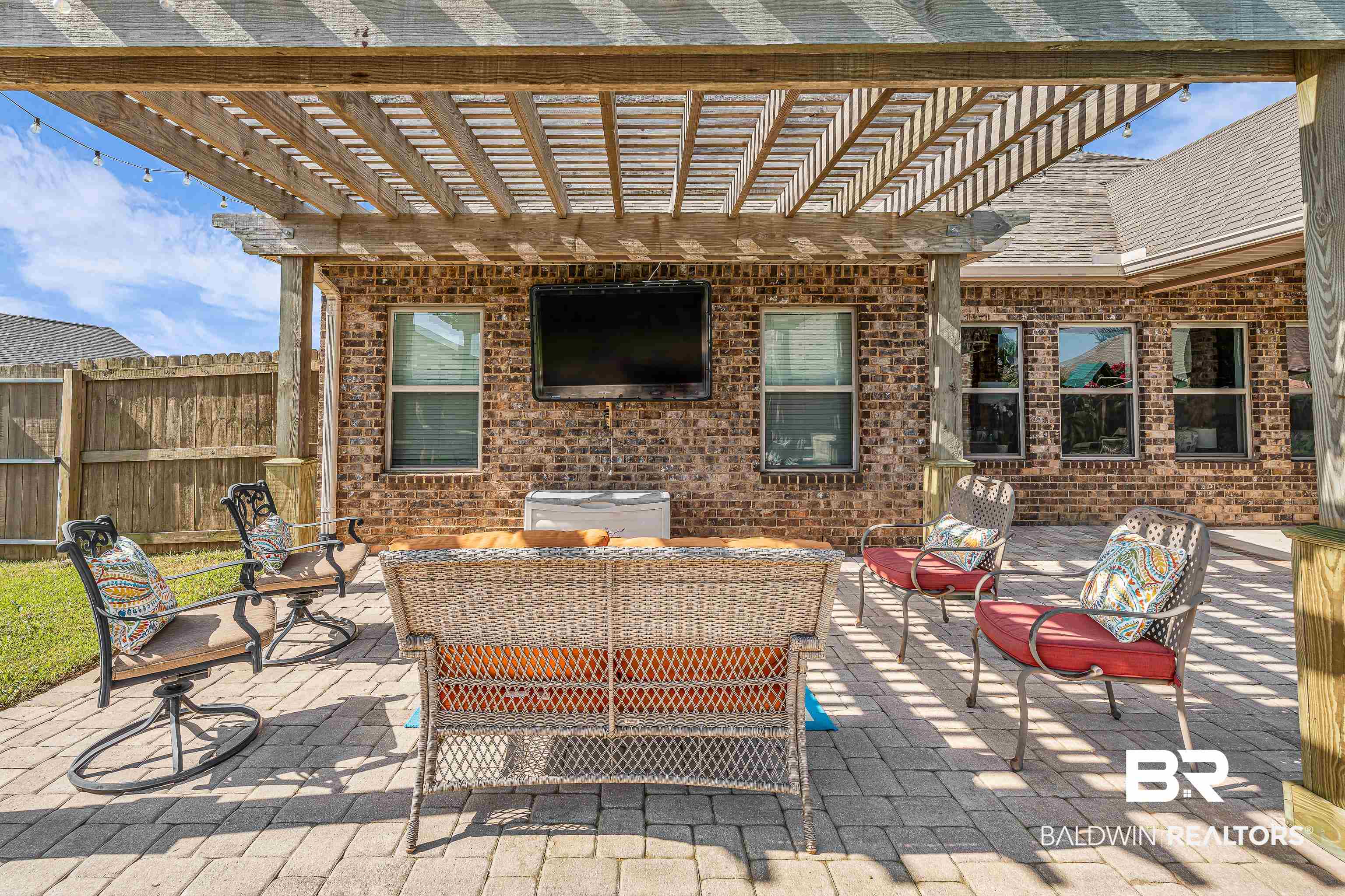 9675 Camberwell Drive Daphne, AL 36526 - Photo 27 of 34 View of patio / terrace with a pergola and an outdoor hangout area