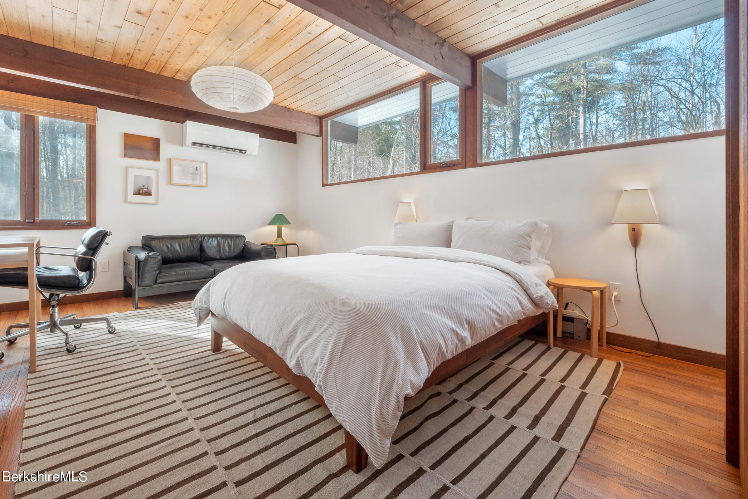 176 Beech Tree Lane Becket, MA 01223 - Photo 23 of 44 a bedroom with double bed and a large window