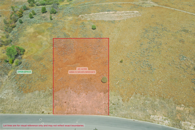 4500 North Seven Bridges Road, Unit 18 Eden, UT 84310 - Photo 4 of 15 Aerial overview of property's location with property boundaries highlighted