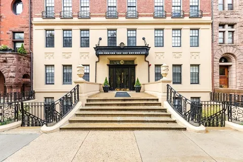 a view of a building with a balcony