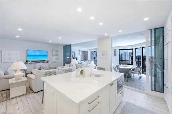 a view of a city with tall buildings