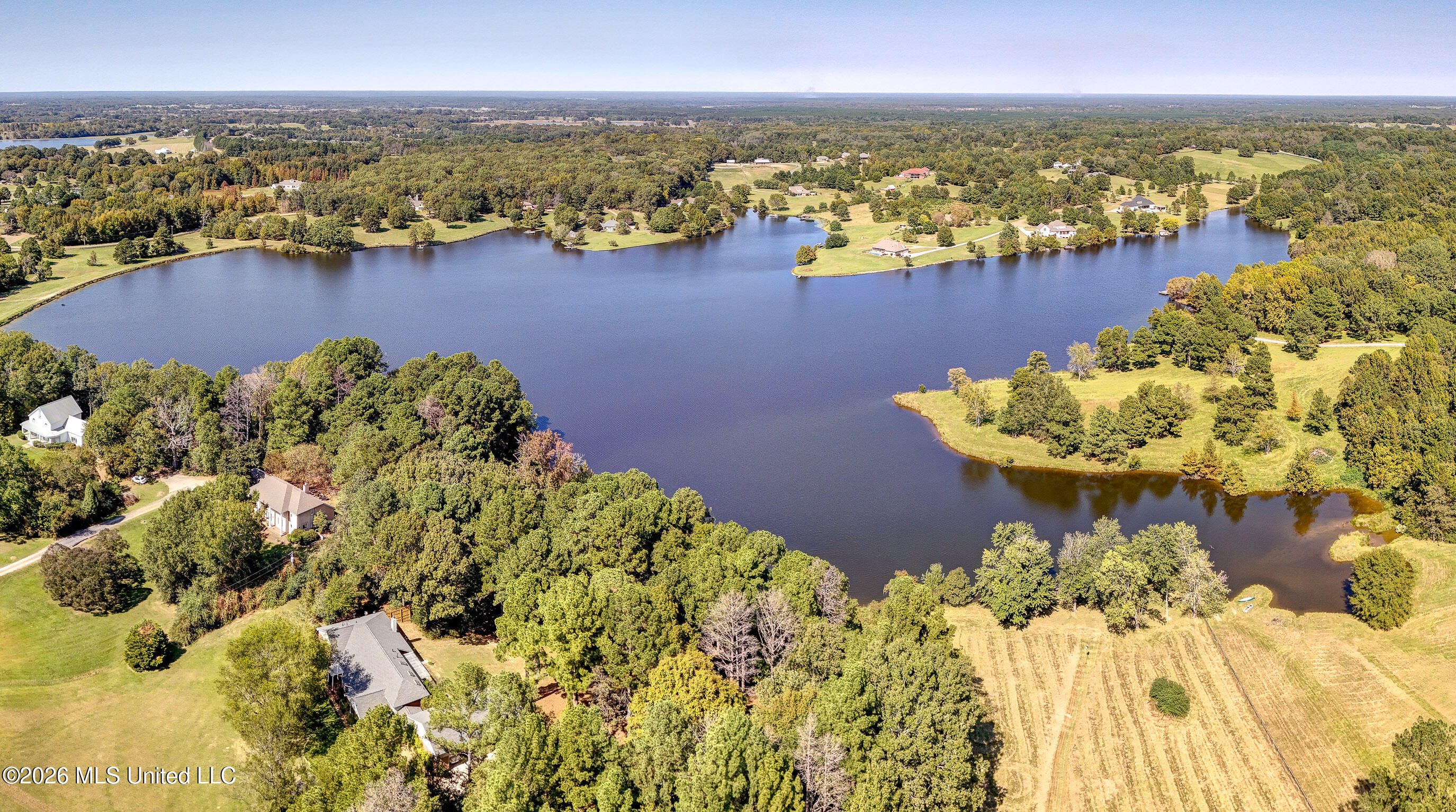 626 Cedar Hill Road Flora, MS 39071 - Photo 28 of 51 Aerial Lake Panorama