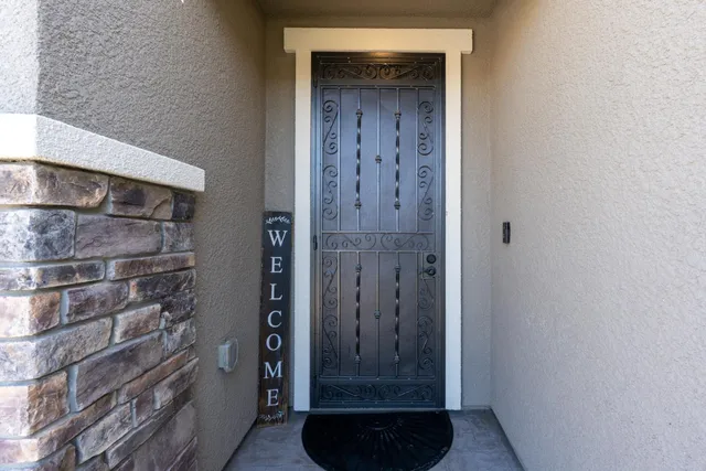 a view of wooden door