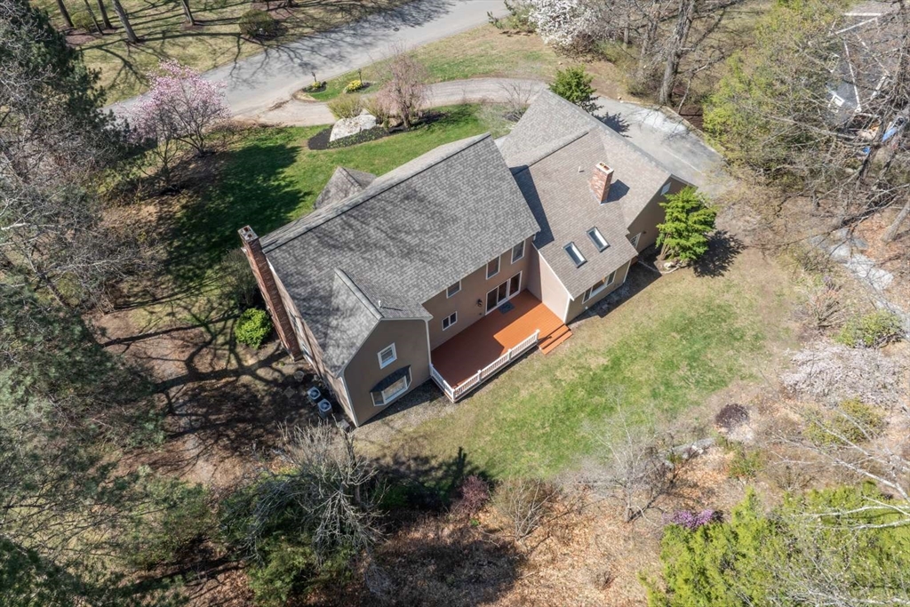 120 Bear Hill Road North Andover, MA 01845 - Photo 38 of 42 an aerial view of a house with a yard and large tree