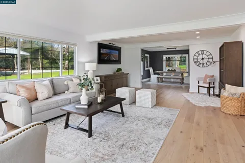 a living room with fireplace furniture and a flat screen tv