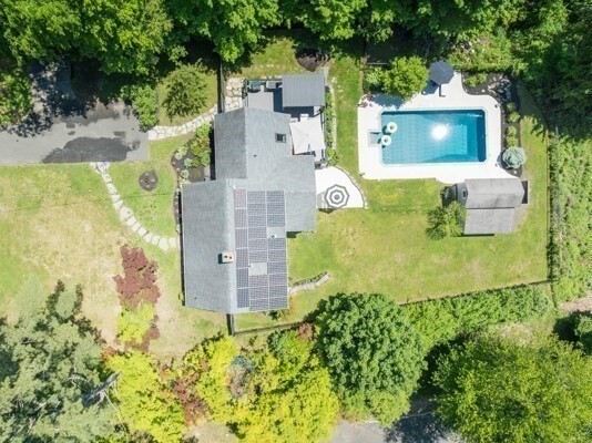 585 Station Road Amherst, MA 01002 - Photo 41 of 42 an aerial view of a house with a yard