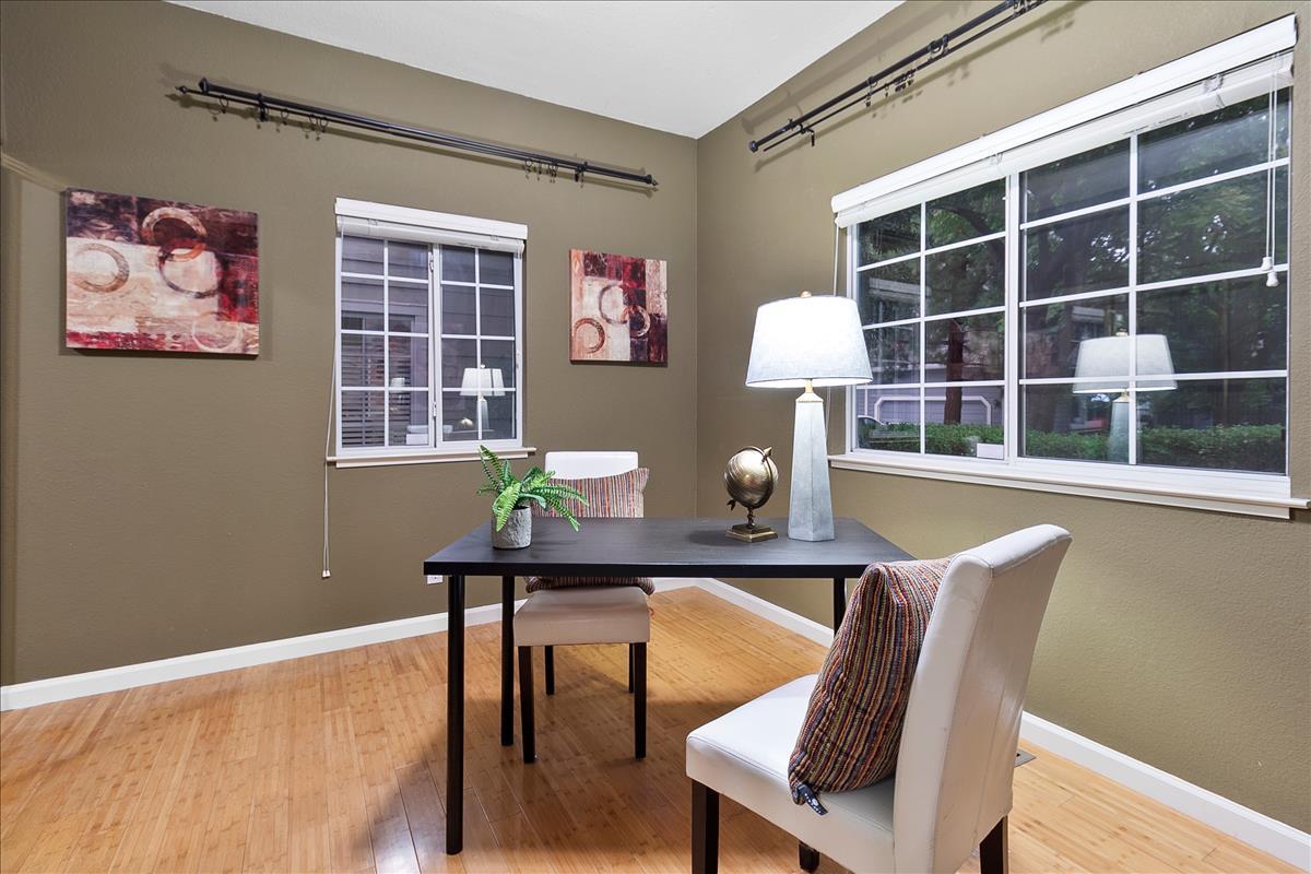 136 Redding Road Campbell, CA 95008 - Photo 12 of 30 a view of a workspace with furniture and a window
