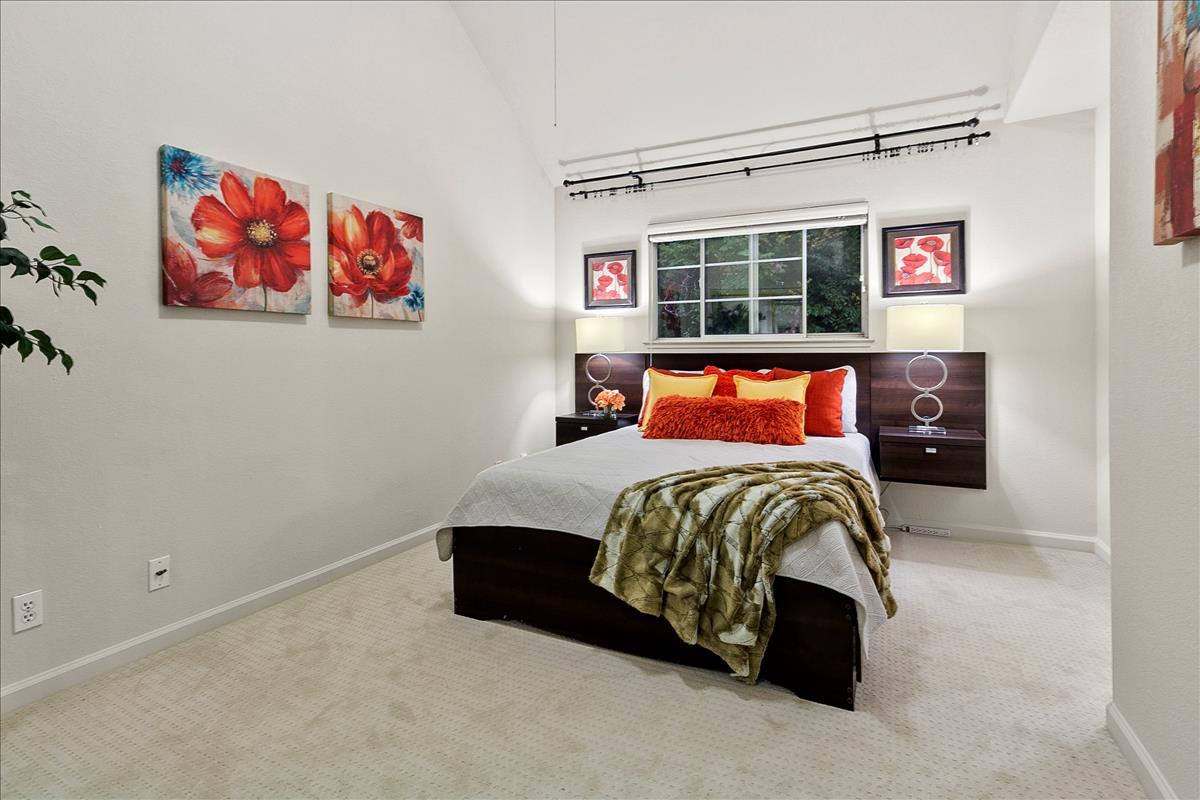 136 Redding Road Campbell, CA 95008 - Photo 25 of 30 a bedroom with a bed and a large window