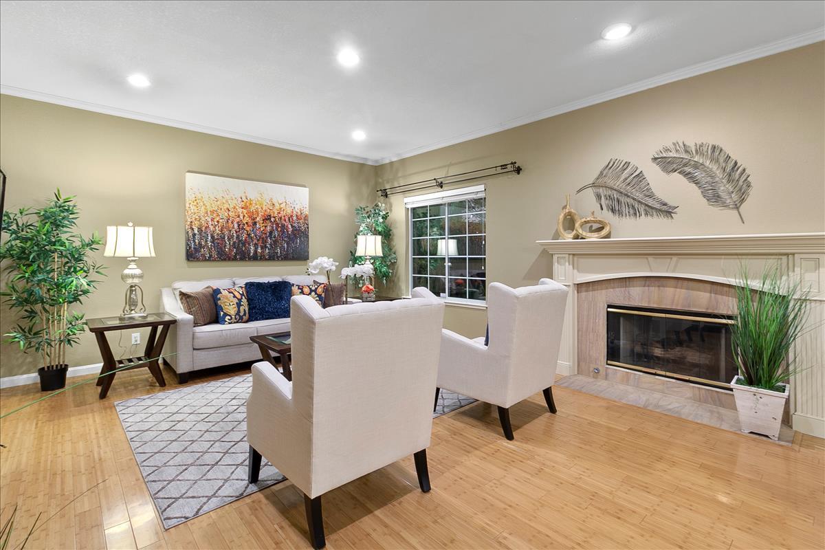 136 Redding Road Campbell, CA 95008 - Photo 4 of 30 a living room with furniture and a fireplace