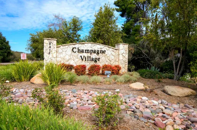 a view of a patio with a dining table and chairs under an umbrella with a barbeque