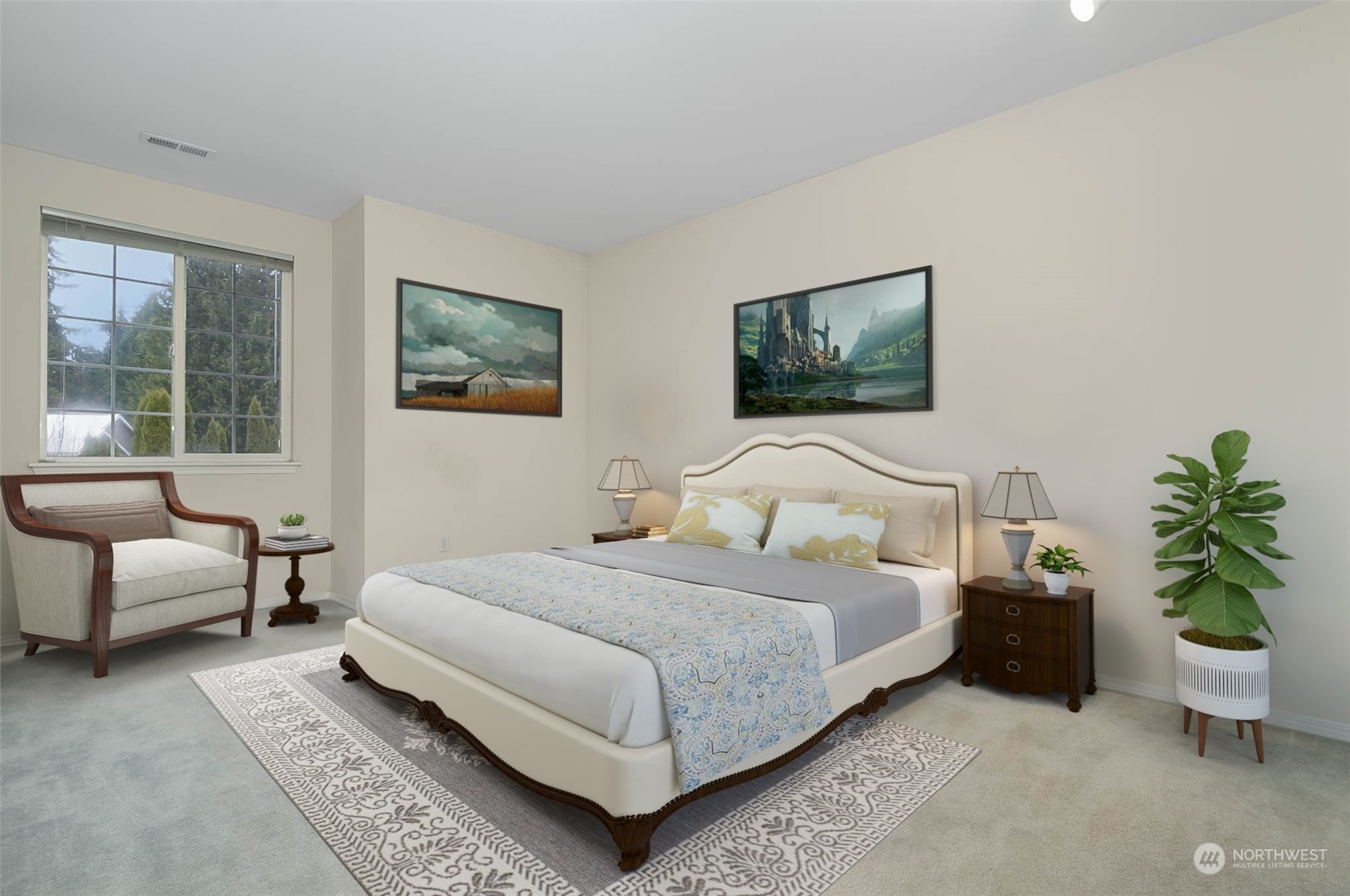 14539 144th Place Southeast Renton, WA 98059 - Photo 24 of 37 a bedroom with a bed and a couch