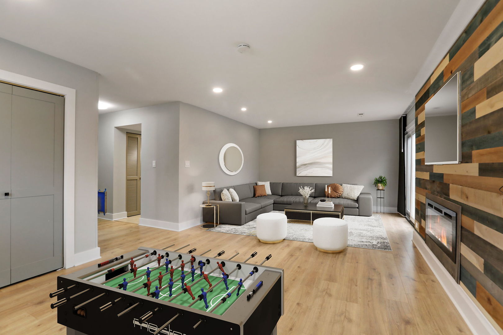 4506 Harbor Circle Hoffman Estates, IL 60192 - Photo 19 of 28 a living room with furniture fireplace and flat screen tv