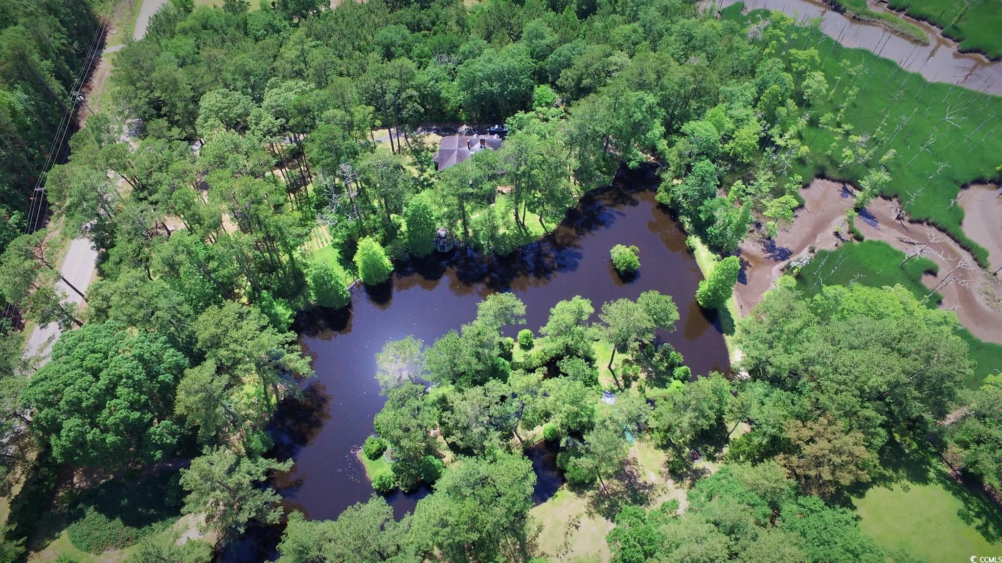 2840 Pennyroyal Road Georgetown, SC 29440 - Photo 7 of 36 Aerial view of property and surrounding area with a nearby body of water