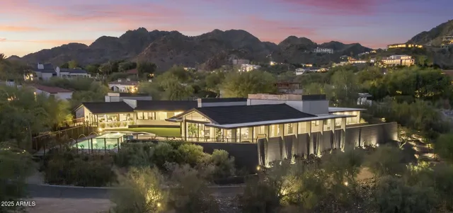 a view of a lake with a mountain in the background