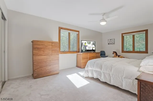 a bedroom with bed and window