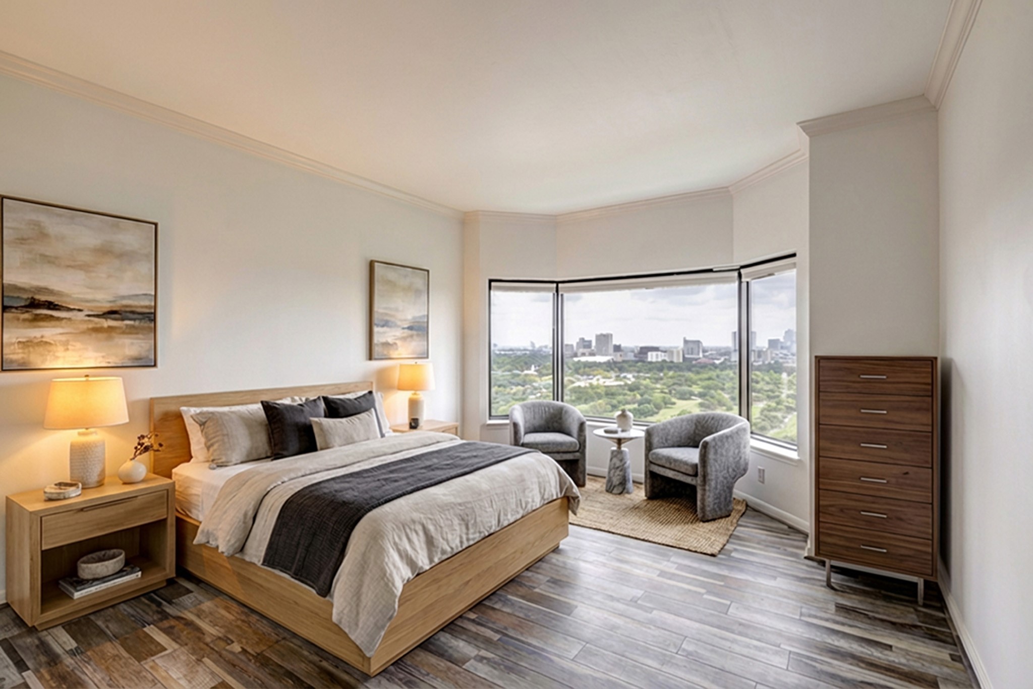 2001 Holcombe Boulevard, Unit 2304 Houston, TX 77030 - Photo 6 of 19 a bedroom with a bed and a large window