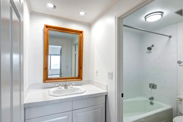 a bathroom with a sink and a bathtub
