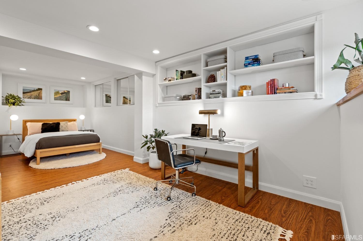 296 Reichling Avenue Pacifica, CA 94044 - Photo 25 of 39 a bedroom with a bed and a desk