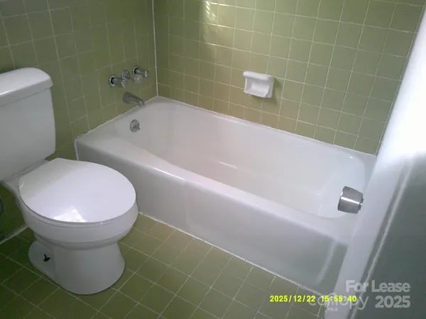 a bathroom with a toilet and a bathtub