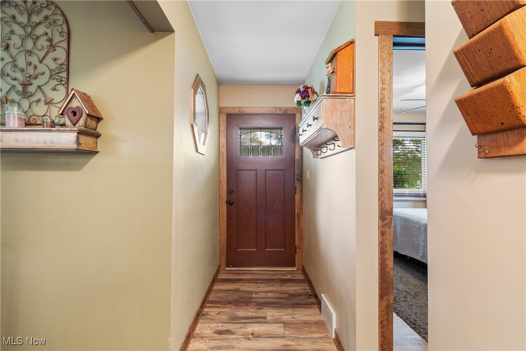 Entryway featuring light wood-type flooring