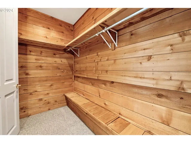 a view of a room with a window