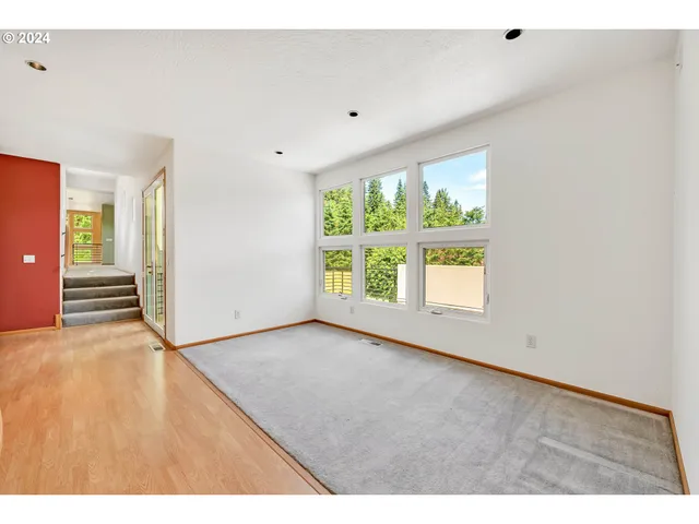 a projector room with large windows