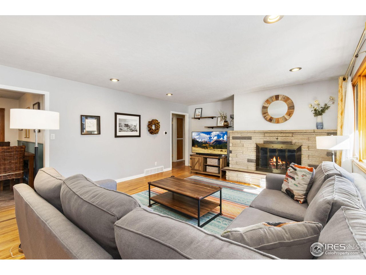 Living Room with Gas Fireplace.