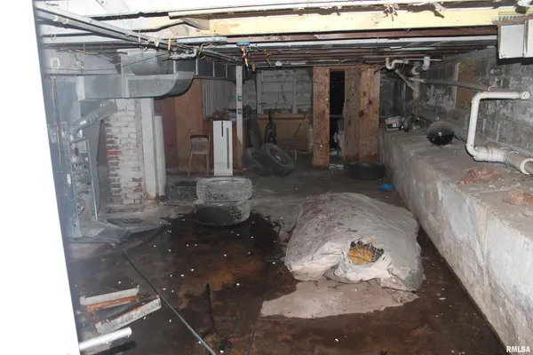a close view of water heater room