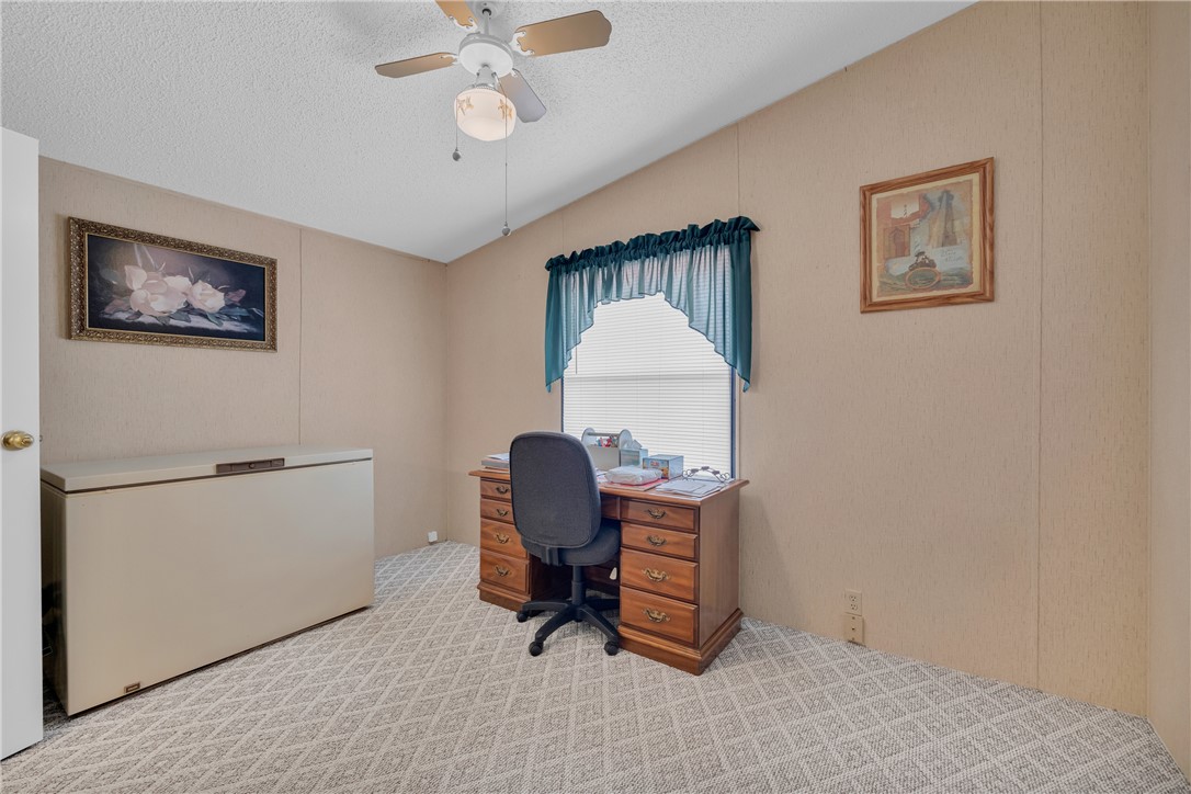 721 Cedar Crest Trail Walhalla, SC 29691 - Photo 29 of 47 Functional workspace with carpeted flooring, window blinds, and overhead ceiling fan.