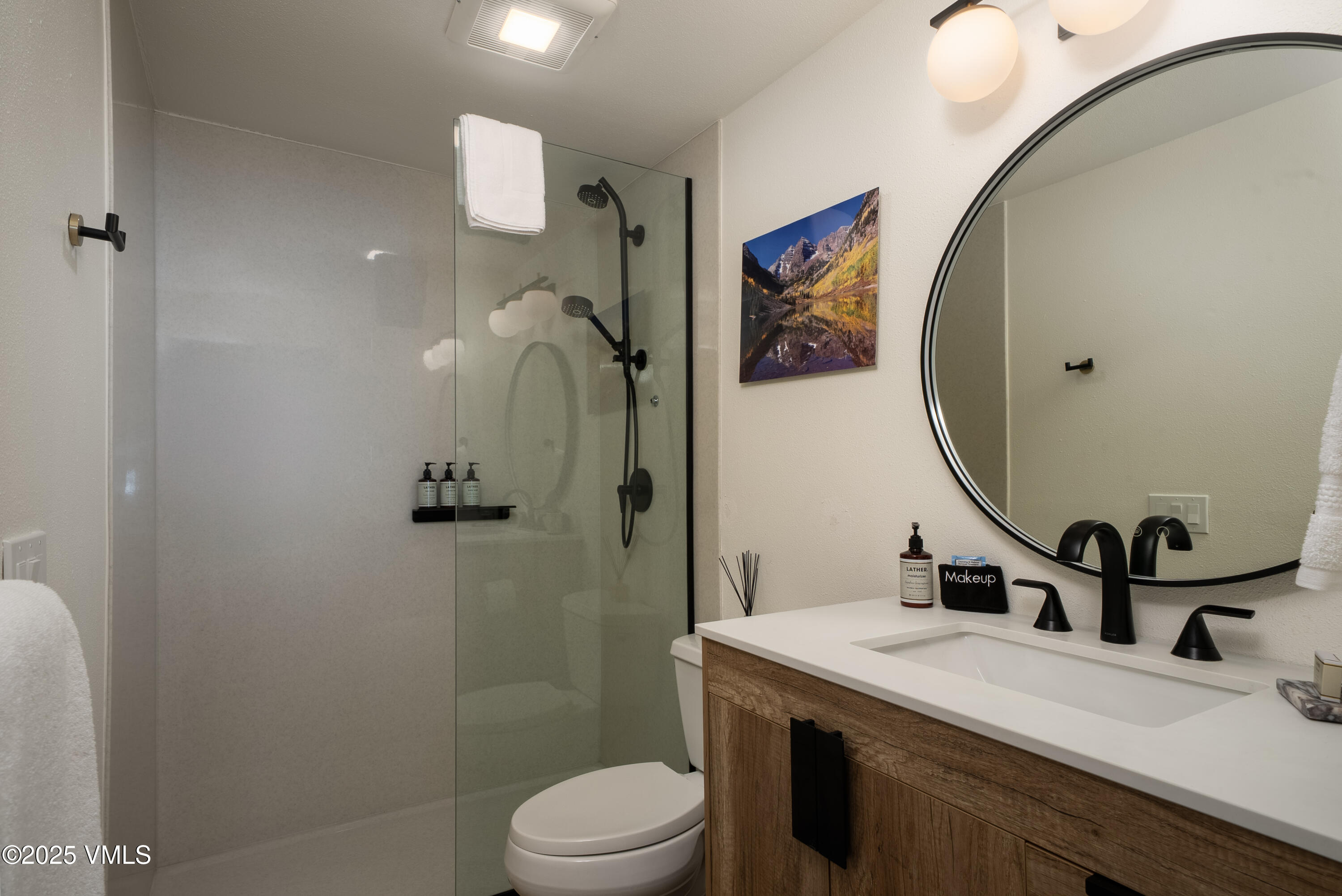 120 Willow Bridge Road, Unit 2H Vail, CO 81657 - Photo 12 of 15 a bathroom with a sink vanity mirror and toilet