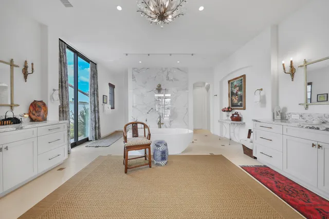 a view of a terrace with a garden