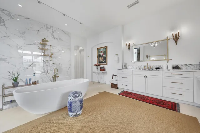 a view of a lake with a yard