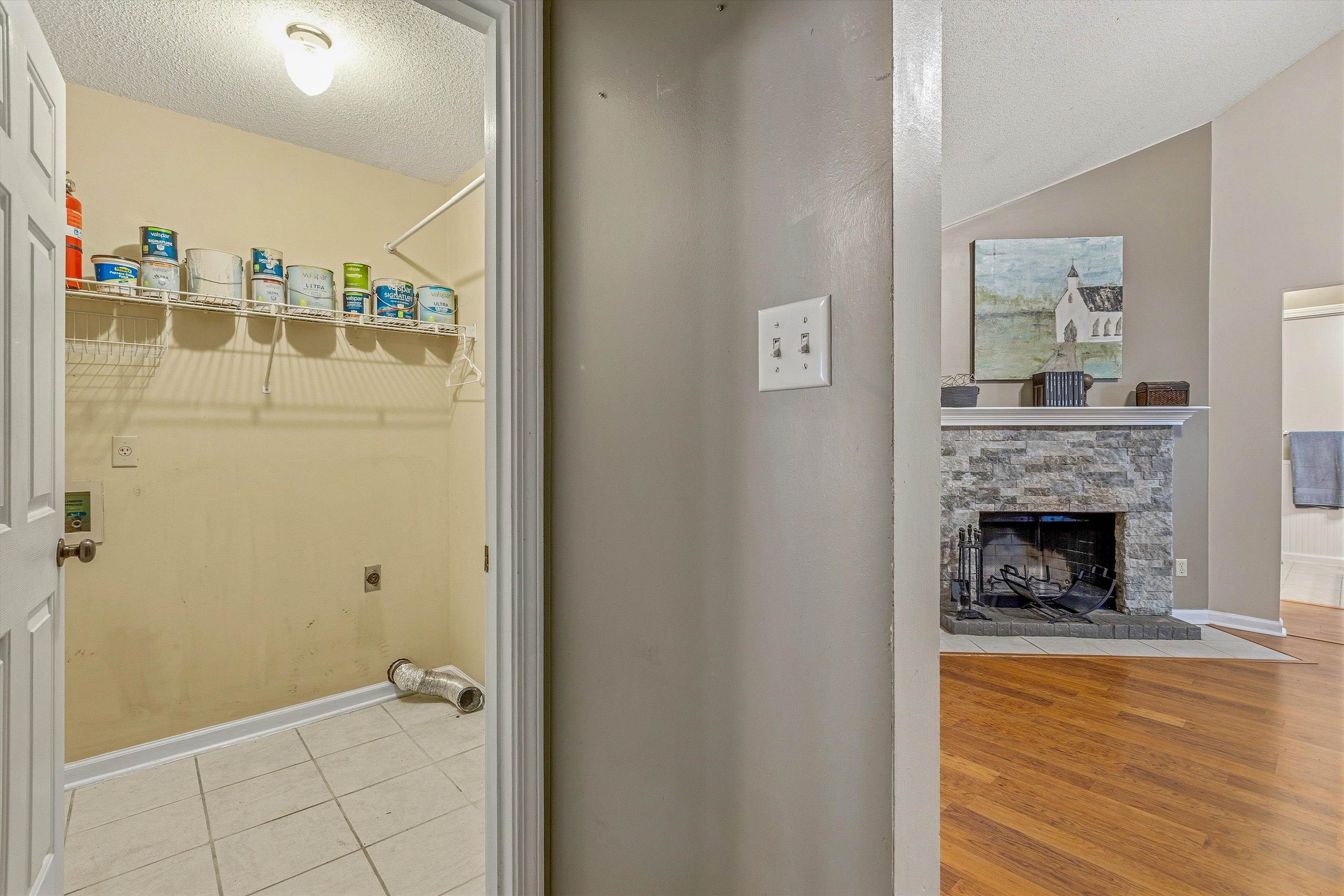 1379 Lagrange Downs Road Cordova, TN 38018 - Photo 29 of 35 Laundry area with tile flooring and wire shelving