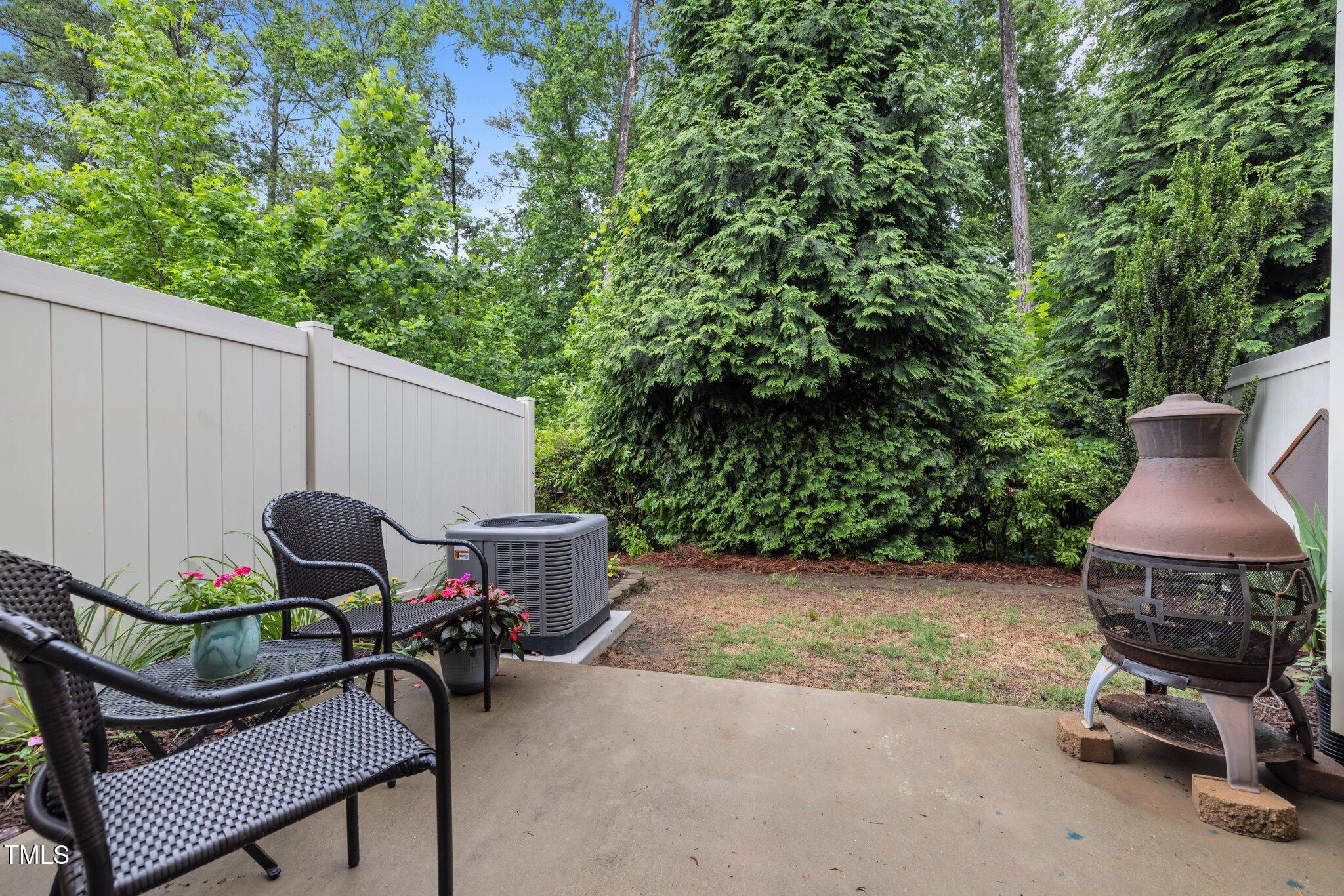 7871 Allscott Way Raleigh, NC 27612 - Photo 24 of 32 Private patio area is partially fenced & is a great spot for grilling.